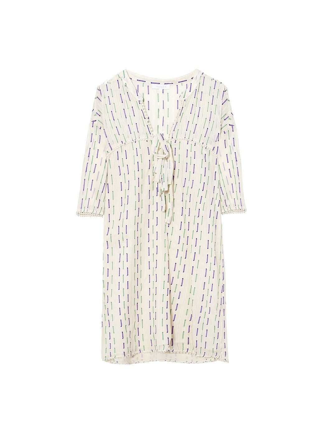 Contrasted thread and cutwork cotton tunic απο INTROPIA - POSH MARKET