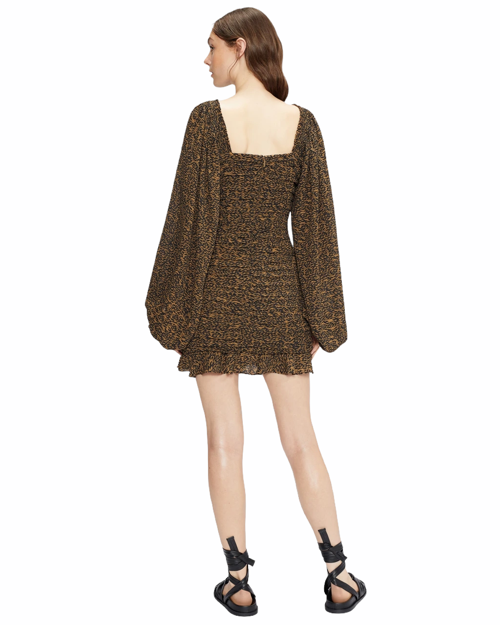Φόρεμα Mini με animal print και balloon μανίκια WYATTE