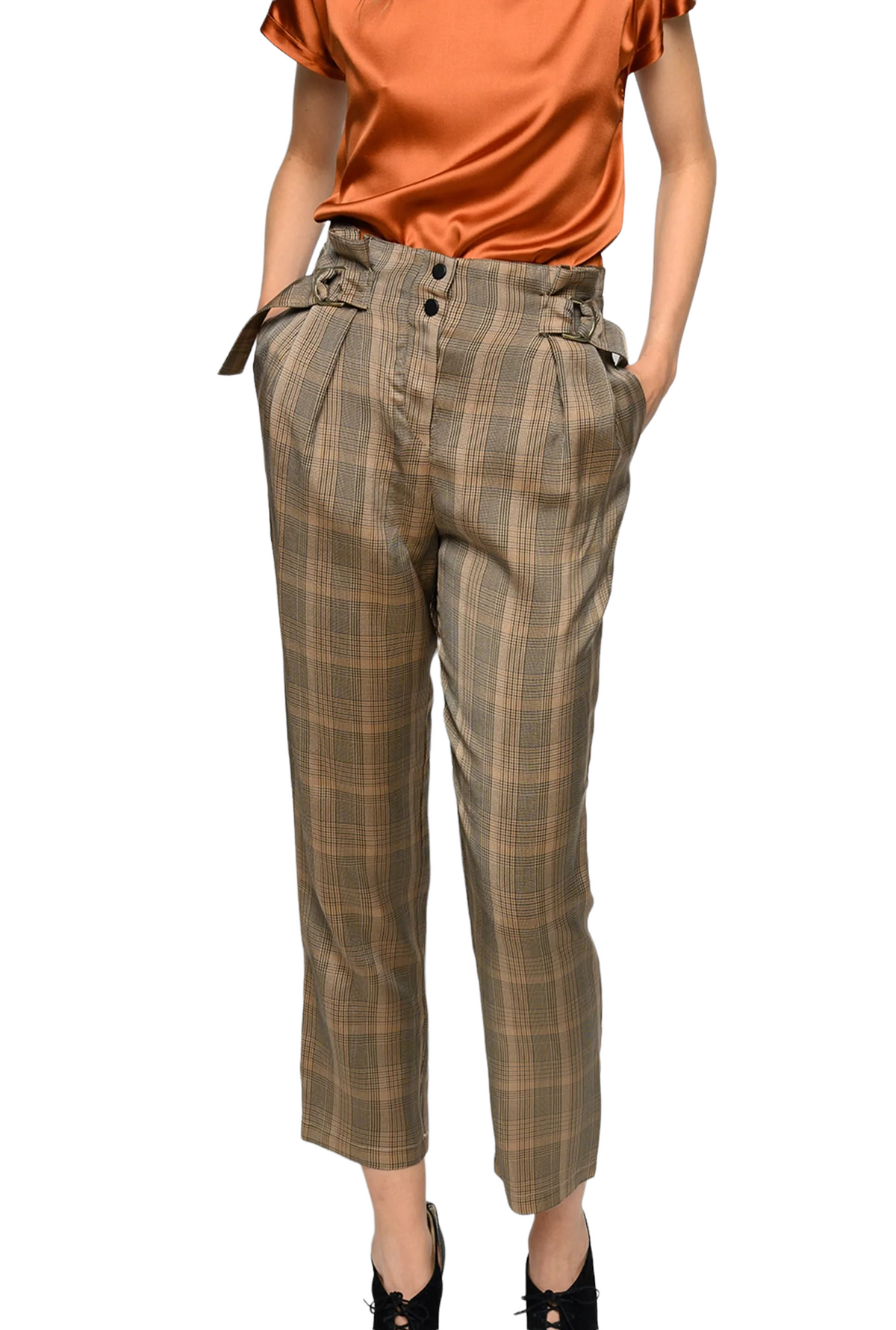 Παντελόνι Carrot-fit με καρό print ALESSANDRO