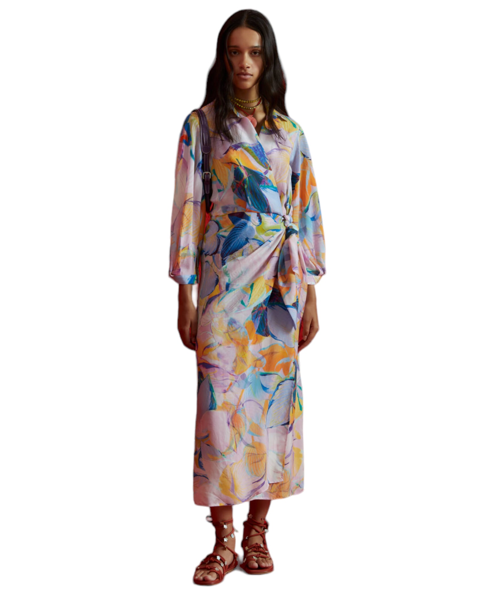 Φόρεμα Midi με floral print EVA