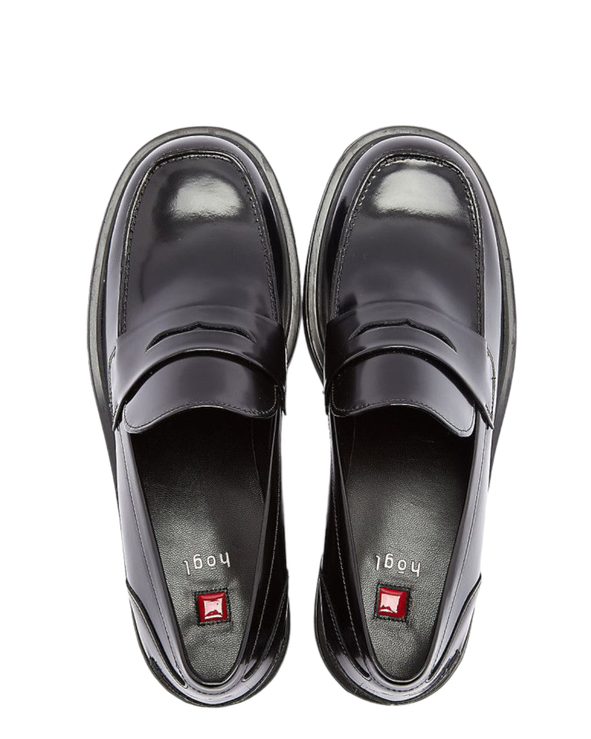Loafers δερμάτινα με γυαλιστερή όψη