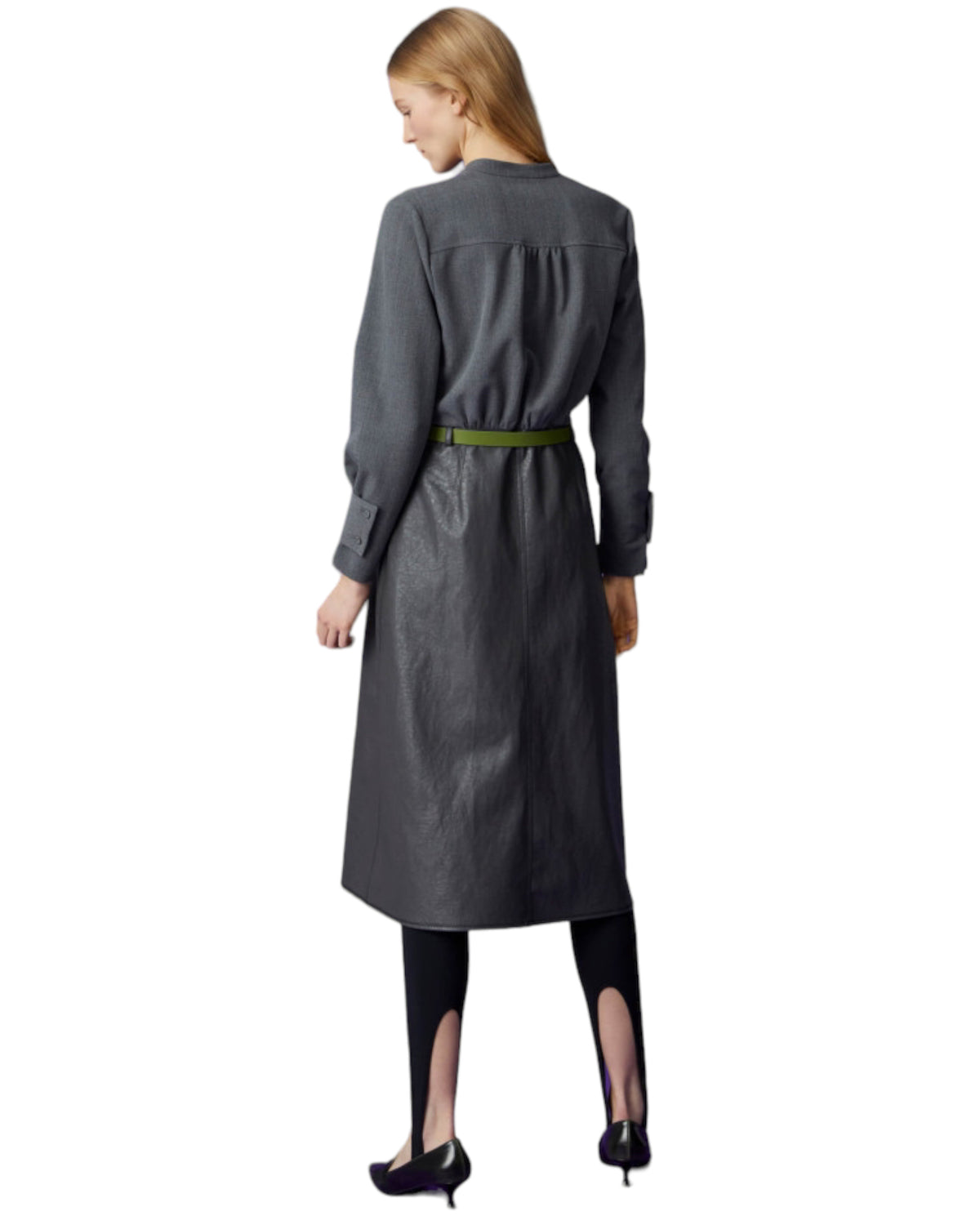 Φόρεμα με φούστα δερμάτινη MET