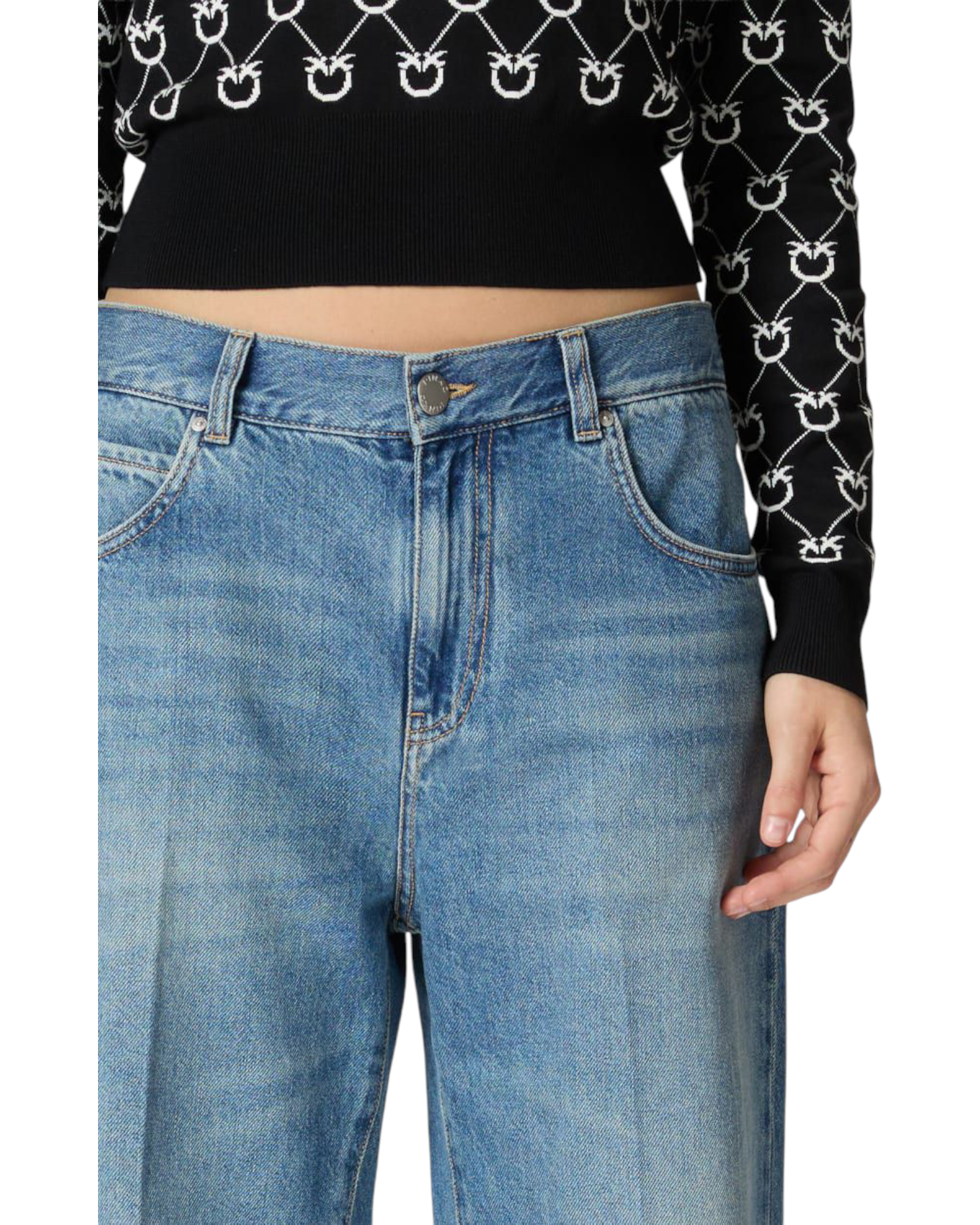 Φαρδύ τζιν με τσάκιση μπροστά LOVELY LOOSE