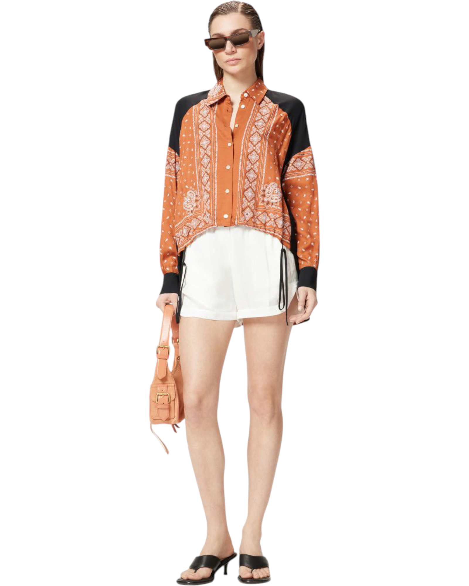 Ασύμμετρο πουκάμισο με ιδιαίτερο τύπωμα CLOCKS