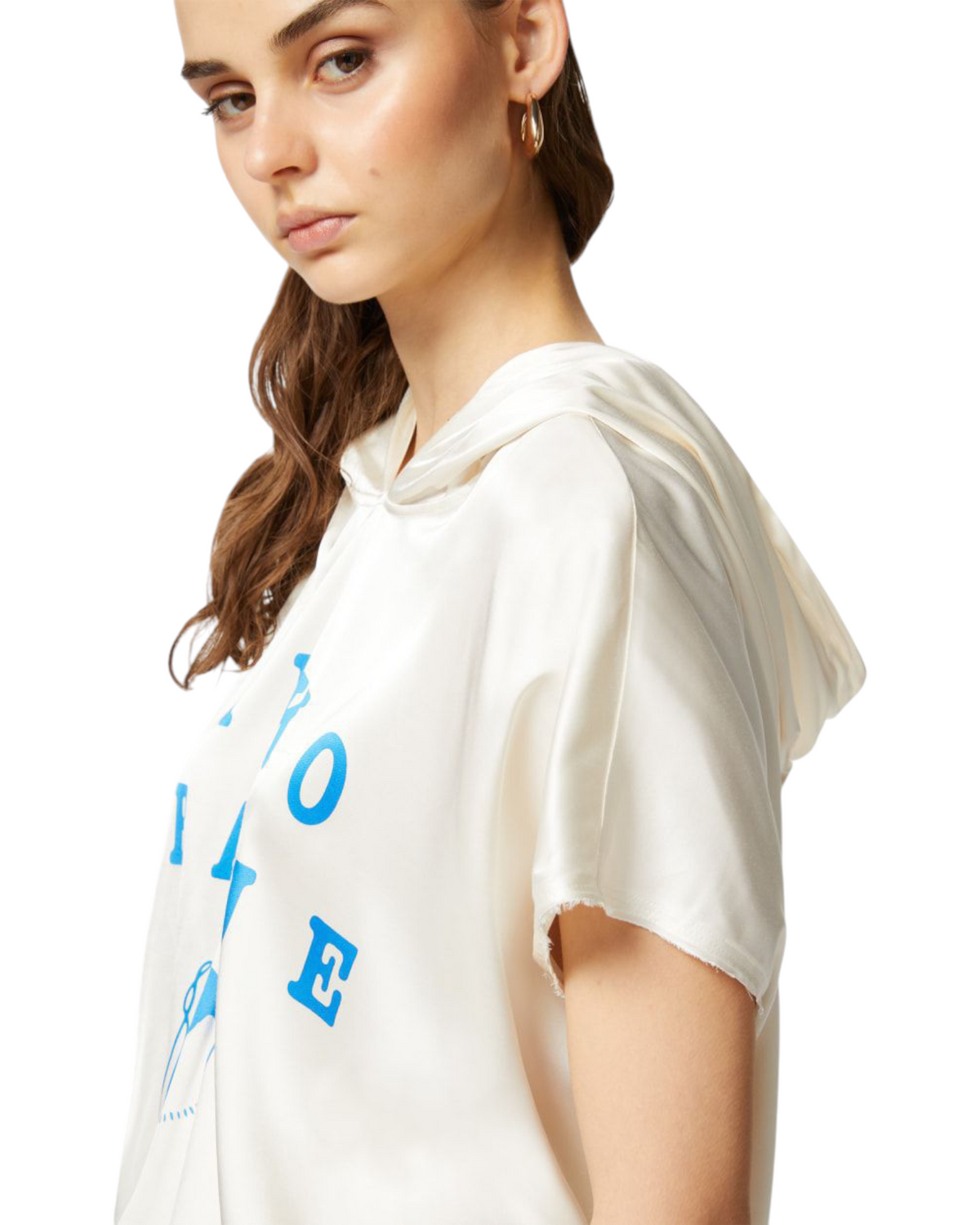 Μπλούζα με κουκούλα και στάμπα PINKO League BELINDA