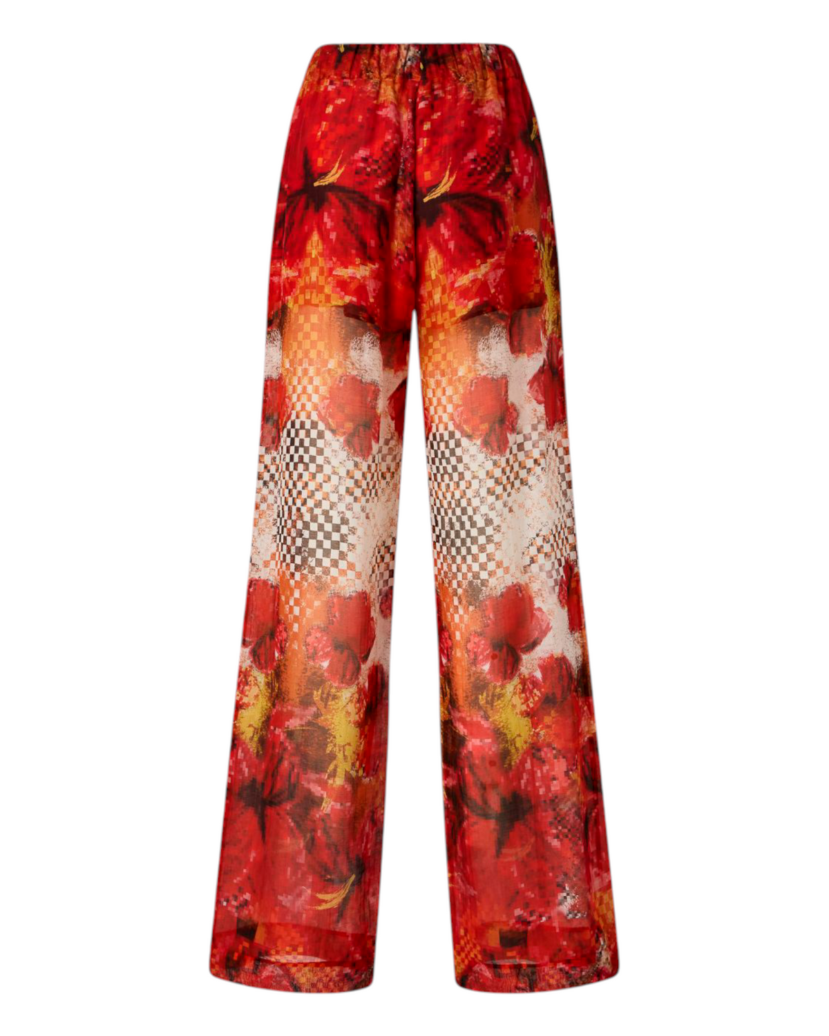 Παντελόνι με φλοράλ και καρό τύπωμα CHRISTIAN