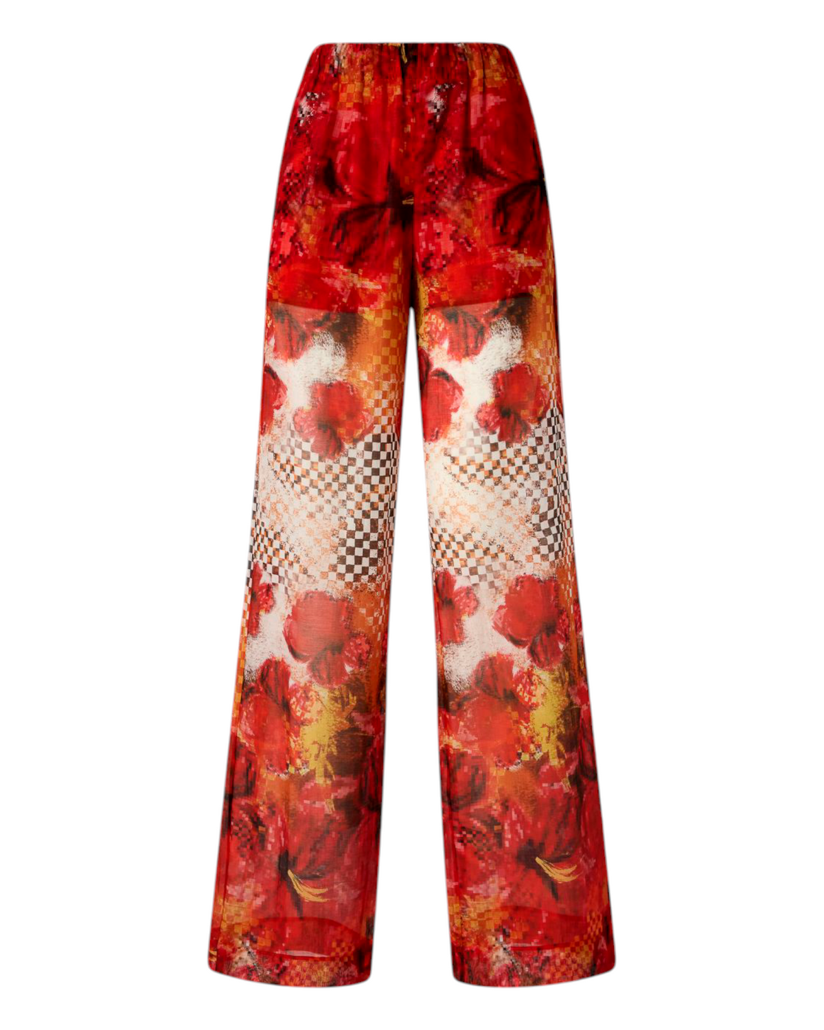 Παντελόνι με φλοράλ και καρό τύπωμα CHRISTIAN