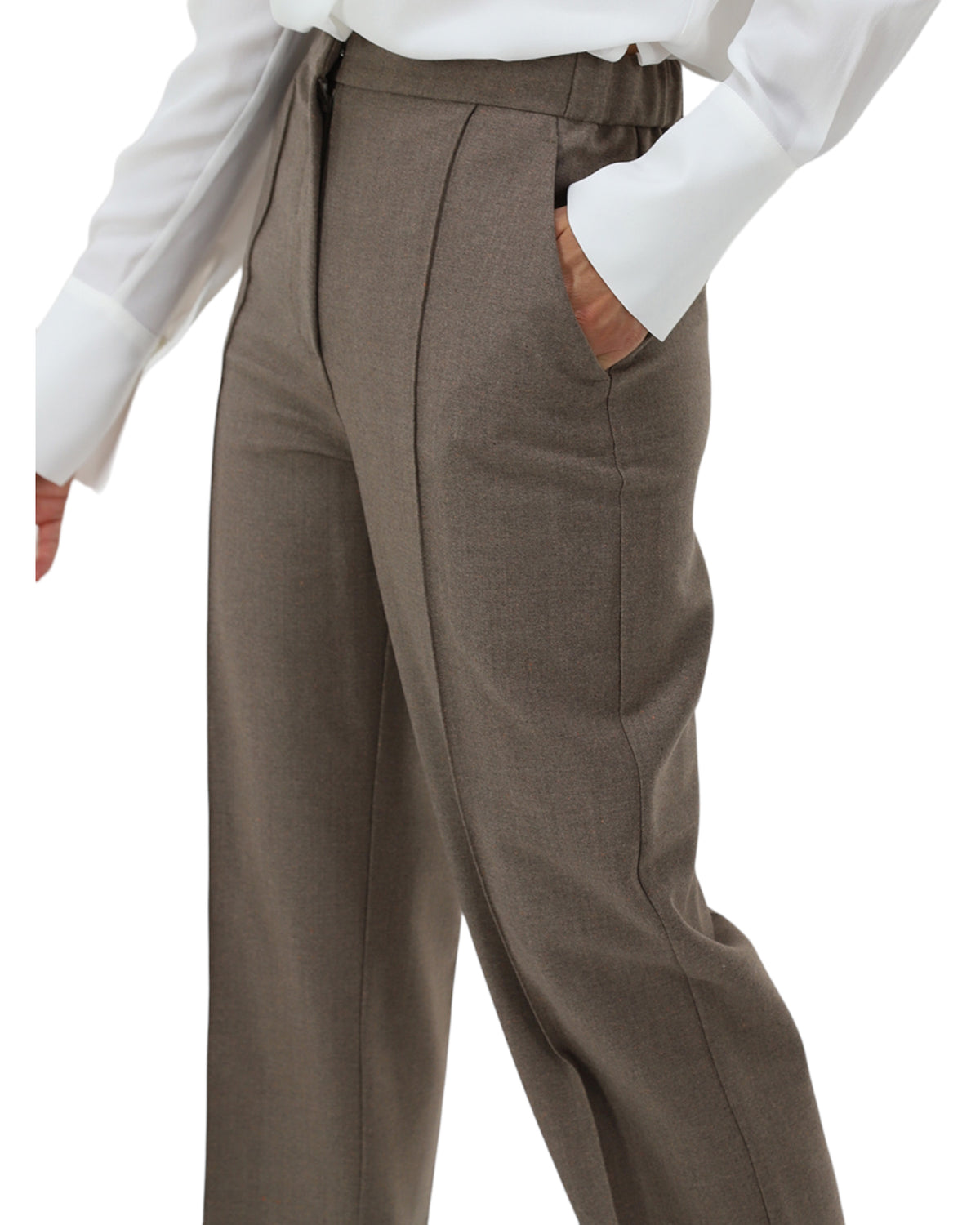 Παντελόνι ψηλόμεσο με πιέτες NATIVE