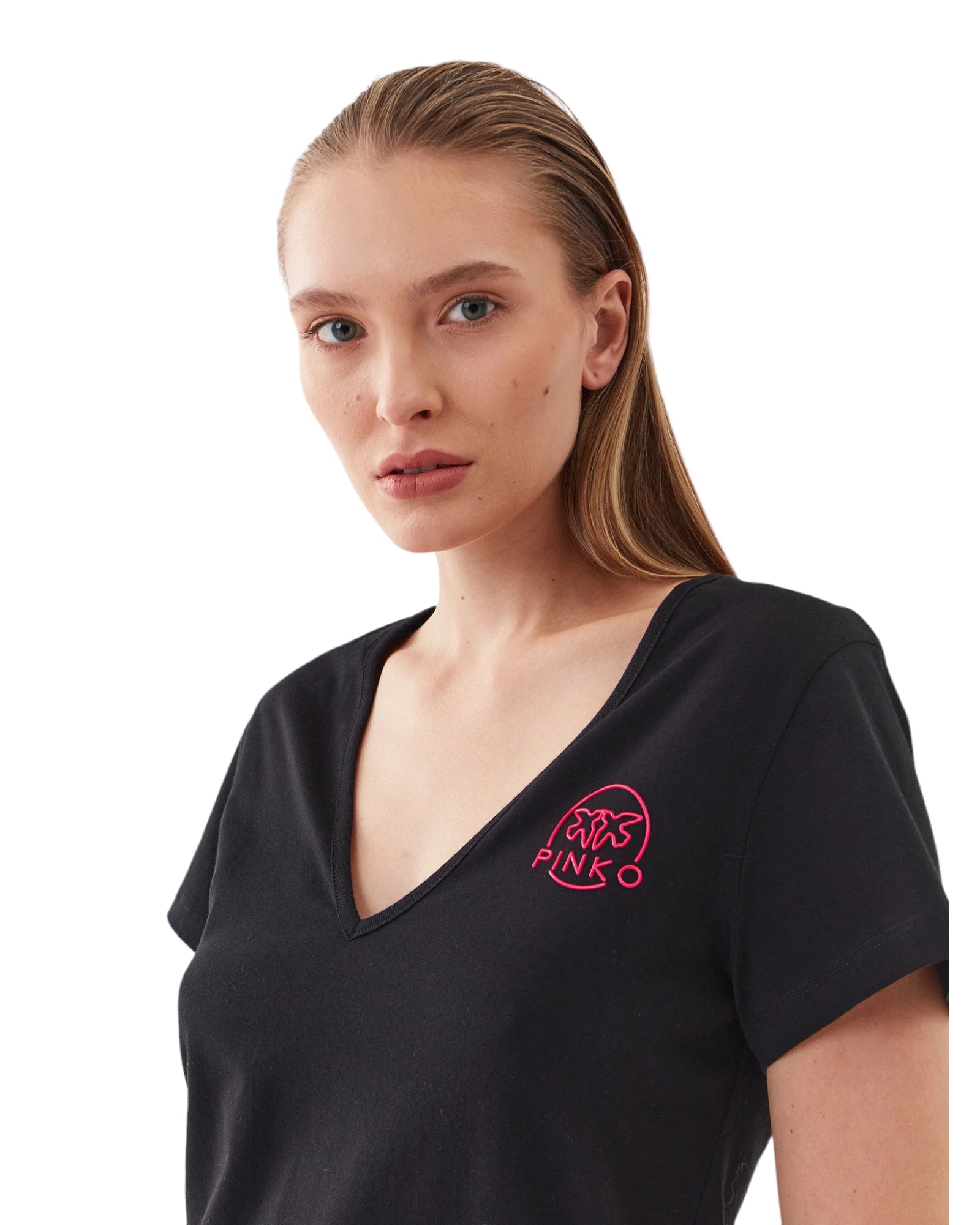 T-Shirt με V και λογότυπο TURBATO