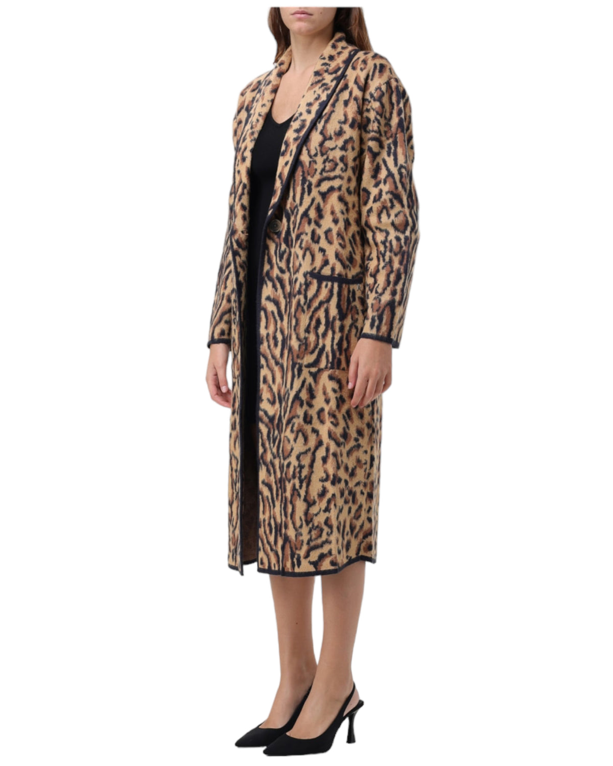 Παλτό Midi με animal print