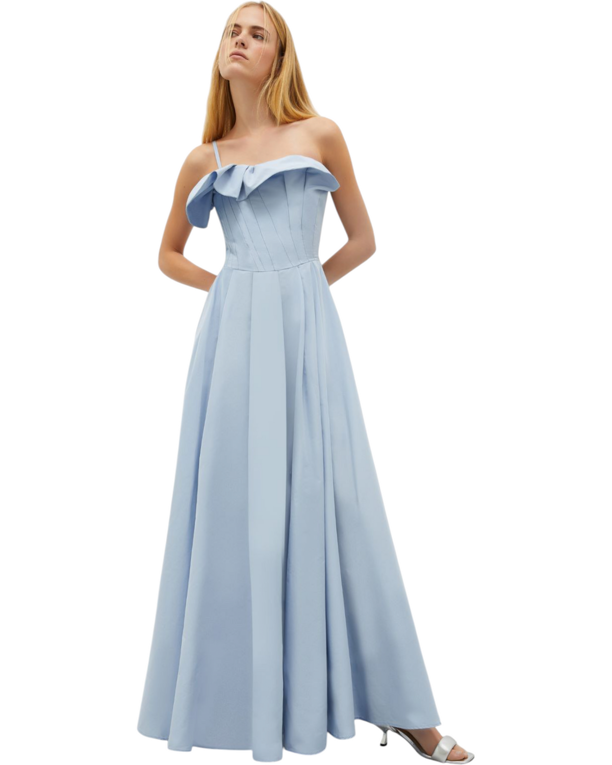 Φόρεμα σε Ταφτά Azzurro 03