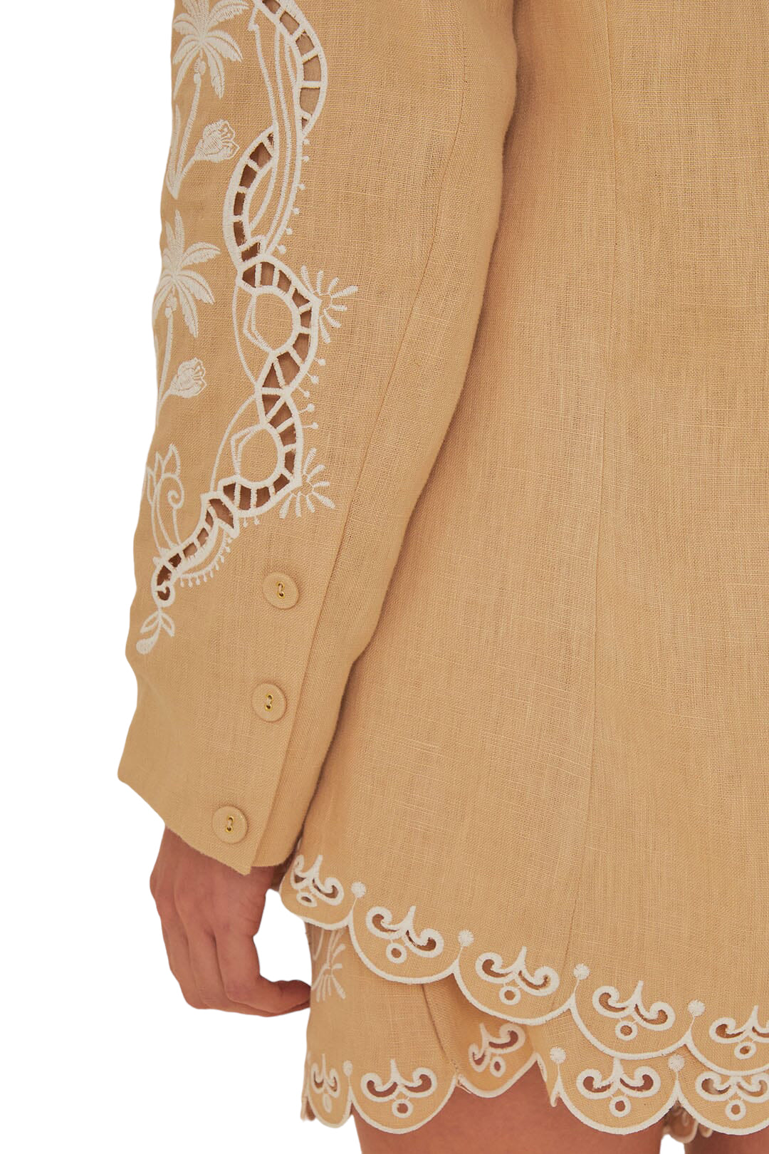 Blazer λινό με κεντήματα