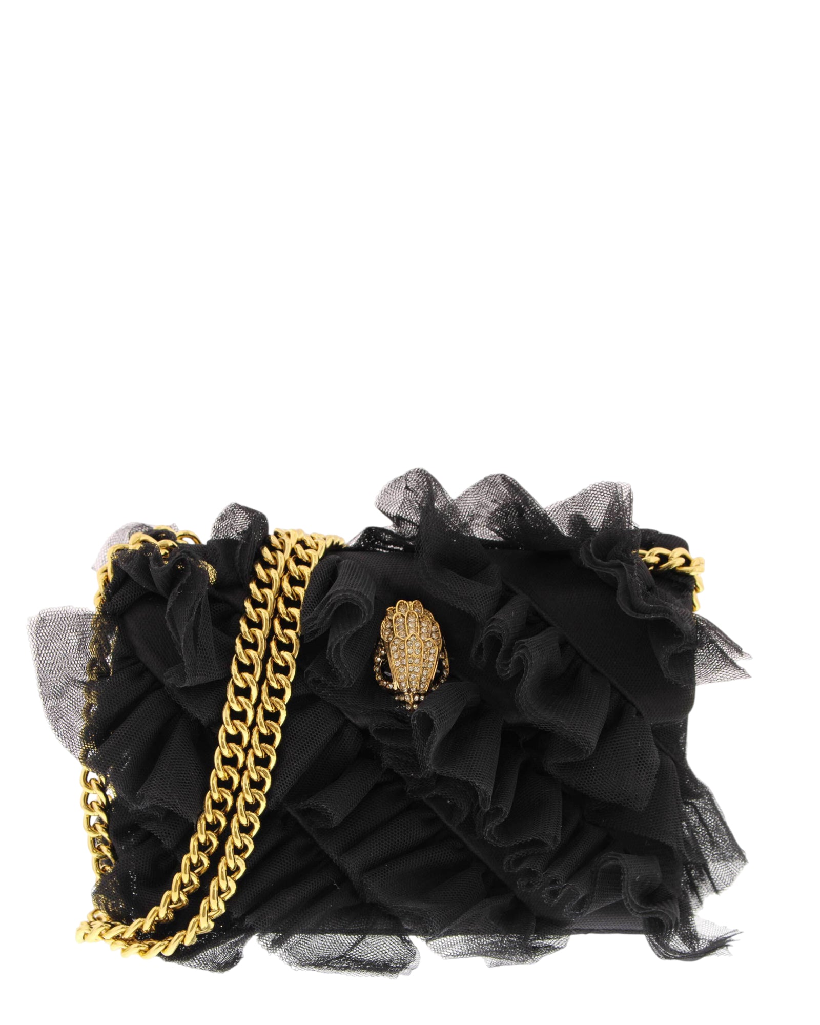 Τσάντα Mini Ruffle με χρυσή αγκράφα