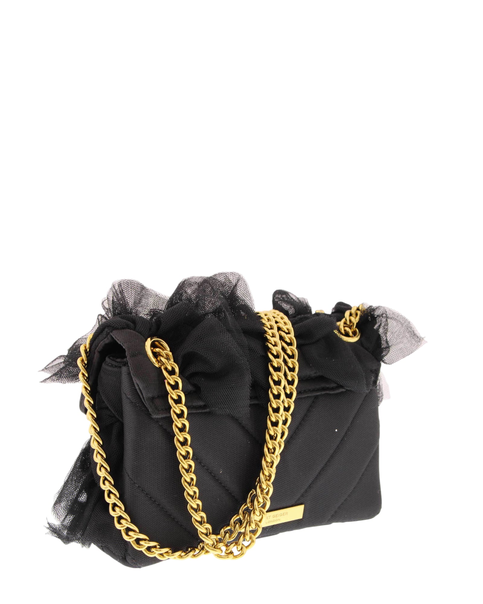 Τσάντα Mini Ruffle με χρυσή αγκράφα