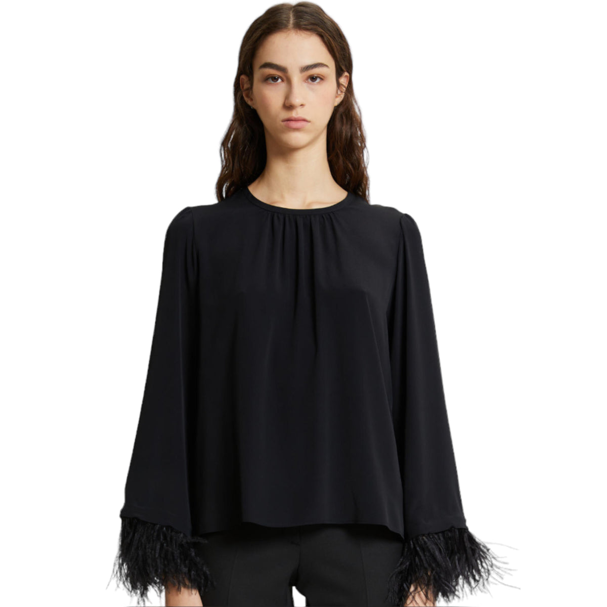 Μπλούζα μεταξωτή με πούπουλα RIVISTA