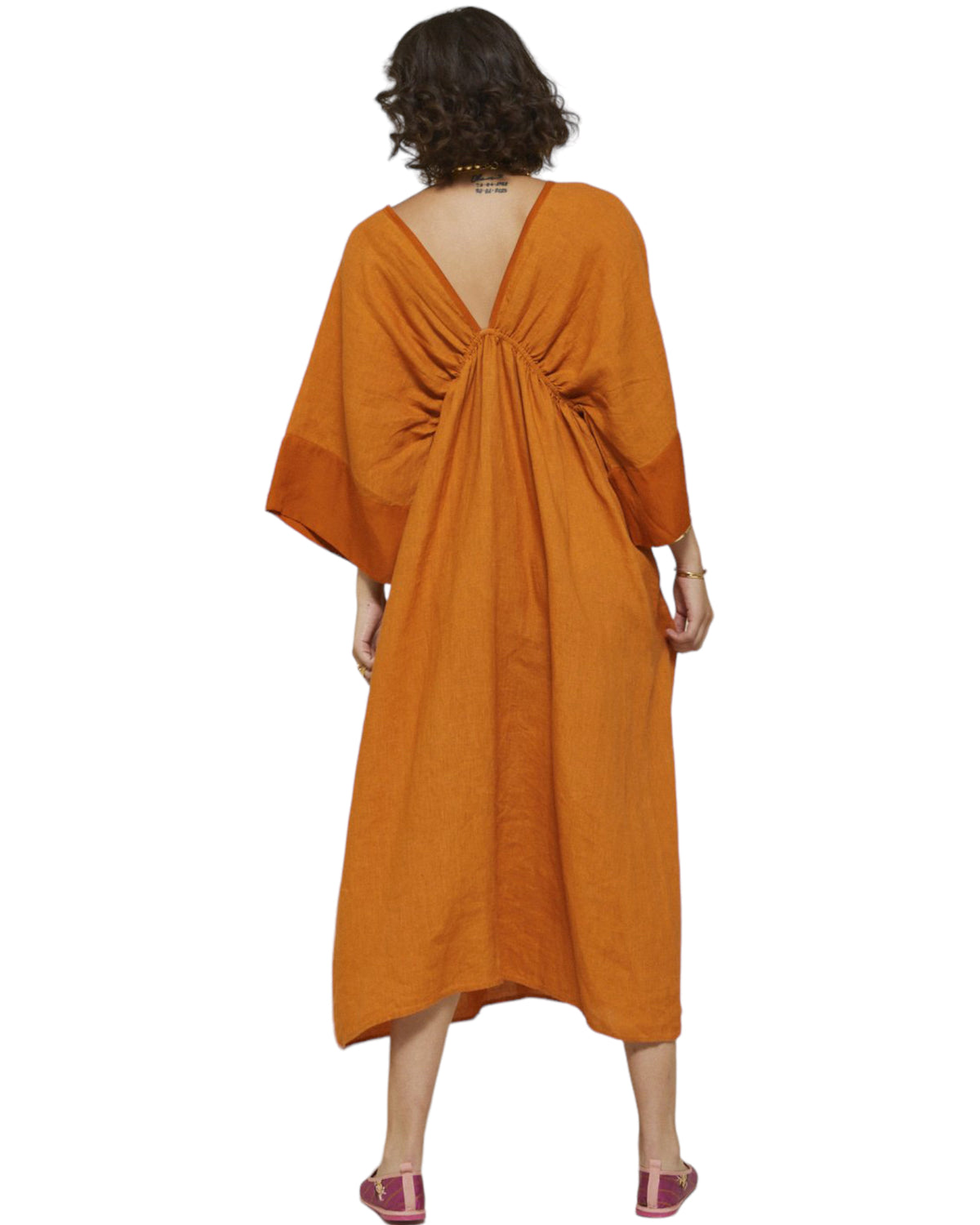 Φόρεμα Maxi λινό με άνοιγμα