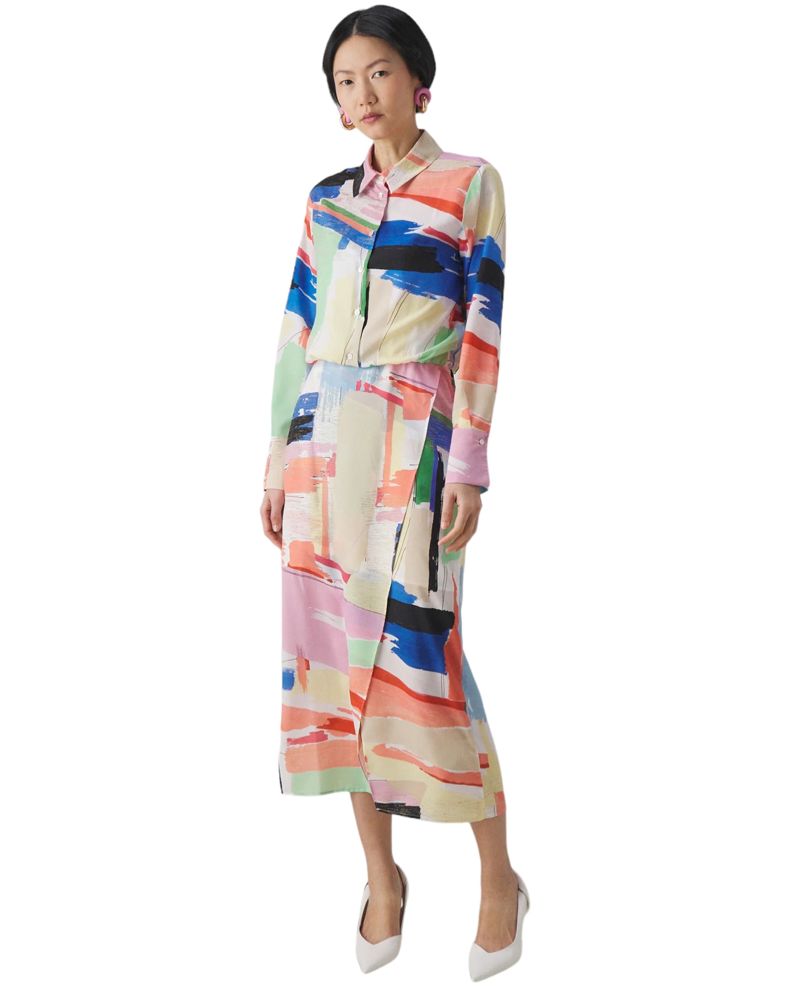 Φόρεμα Midi με ιδιαίτερο print LOSANNA