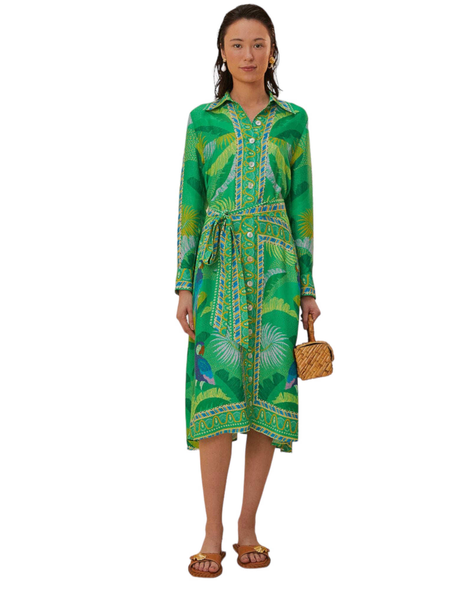 Φόρεμα Midi με tropical print