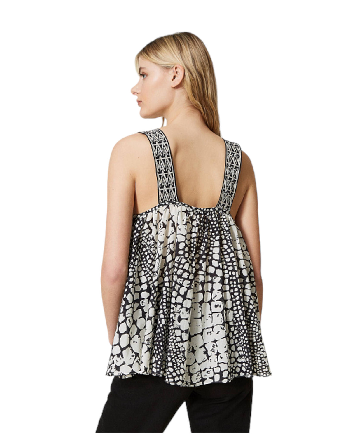 Μπλούζα αμάνικη με crocodile print