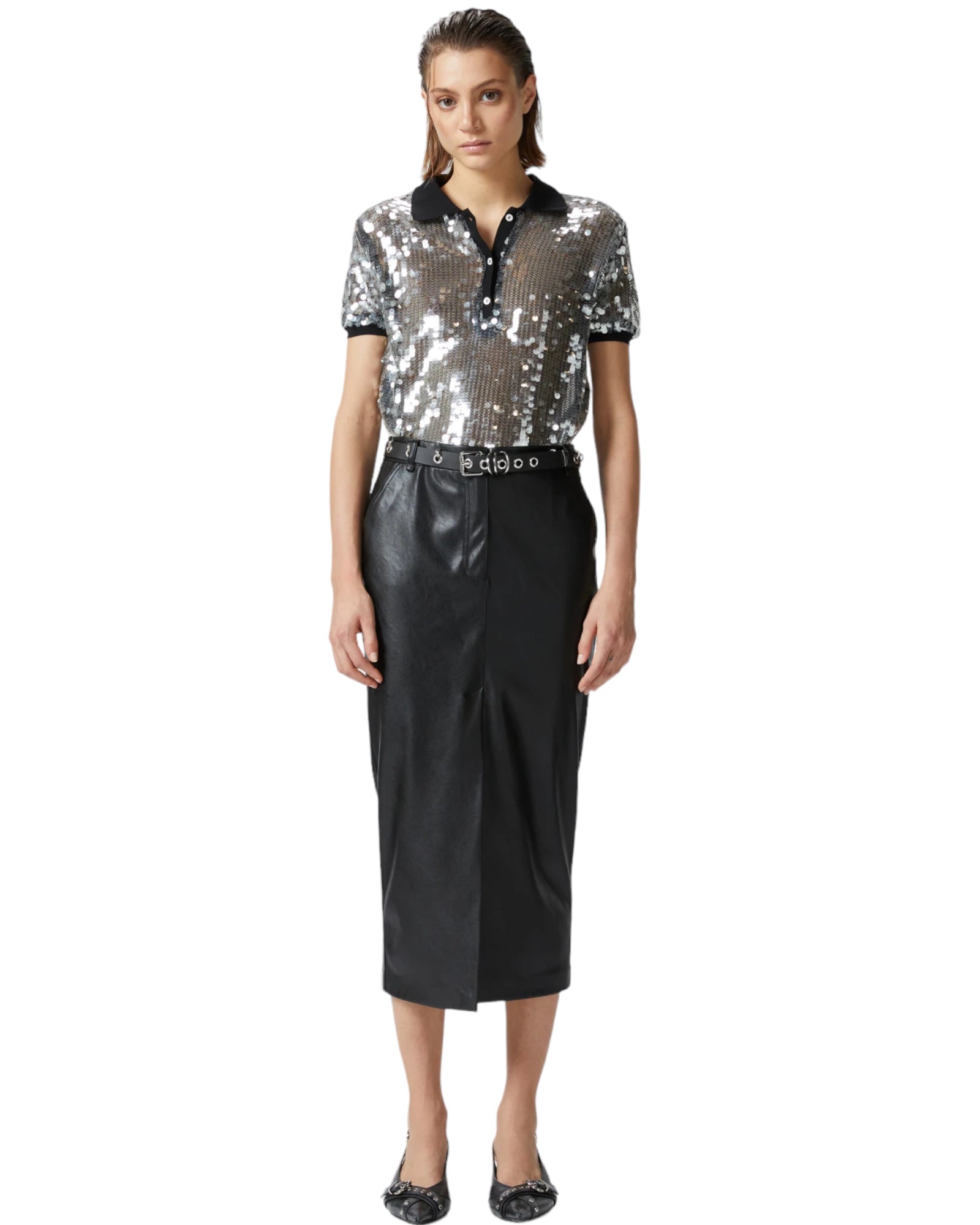 Φούστα Midi δερμάτινη GINOCCHIERA