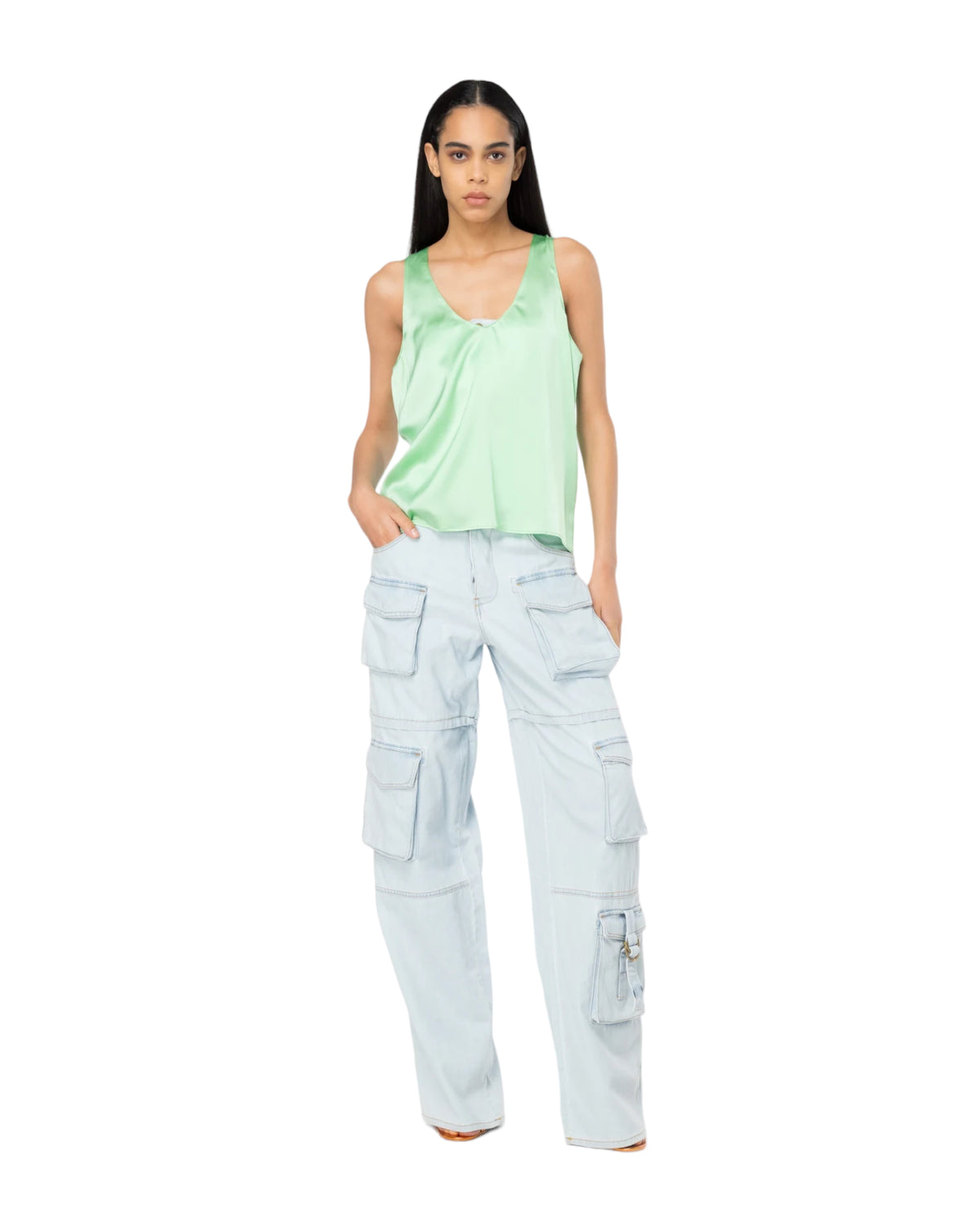 Μπλούζα αμάνικη μεταξωτή σατέν MARZEMINO