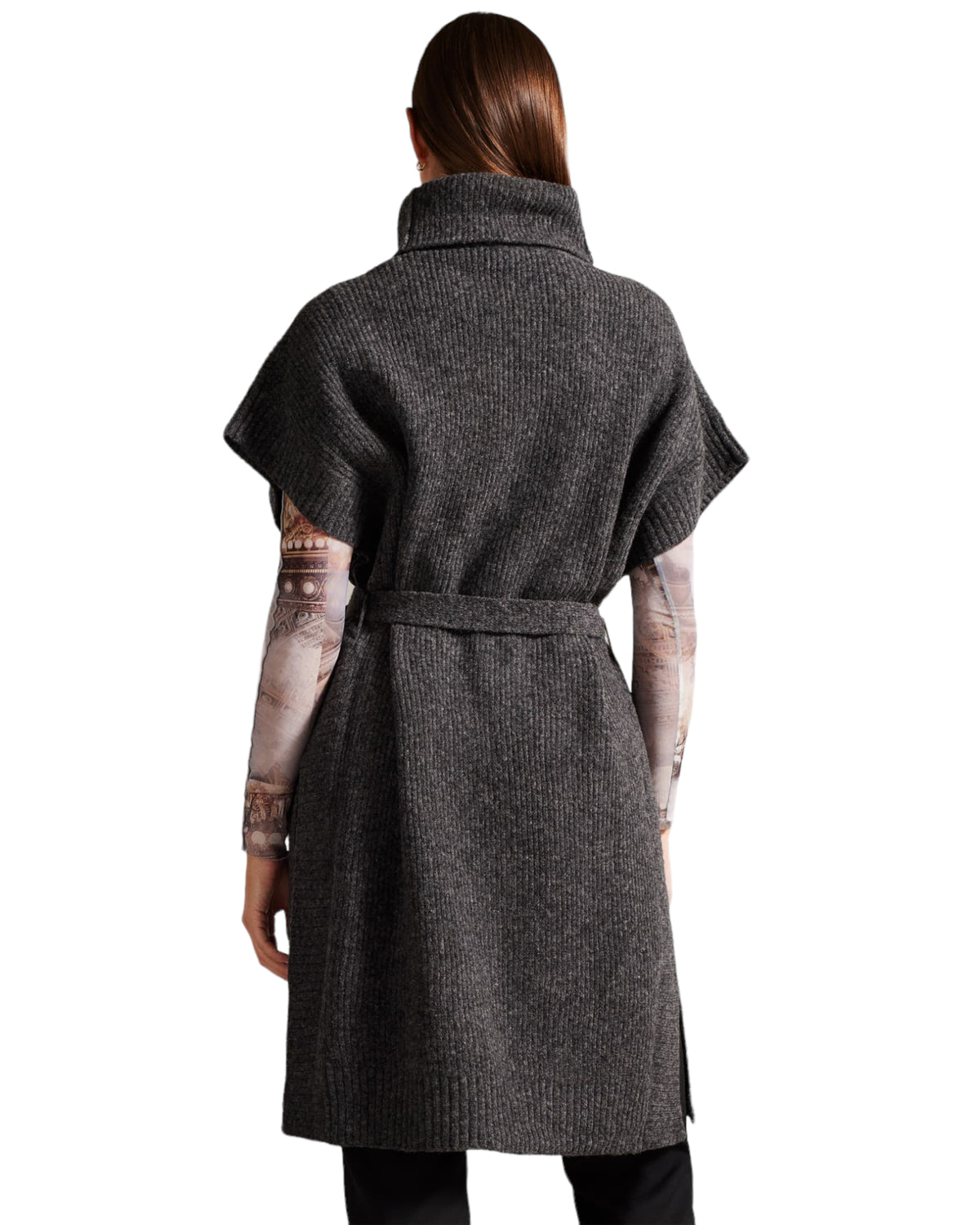 Κάπα πλεκτή με ζώνη DANLENA