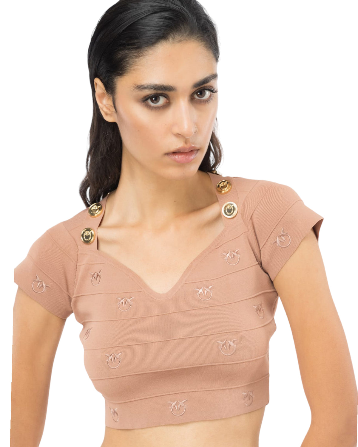 Τοπ cropped με λογότυπο HOODIA