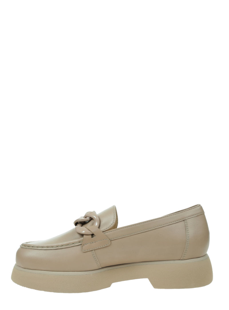 Loafers δερμάτινα με ματ αλυσίδα