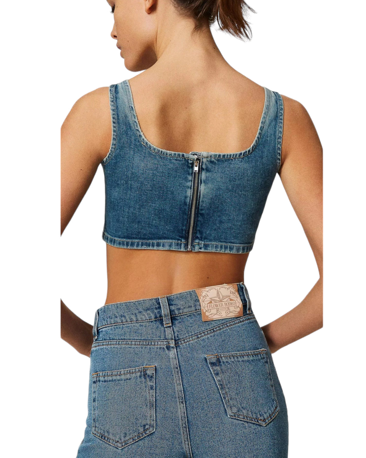 Τοπ Denim με φιόγκο