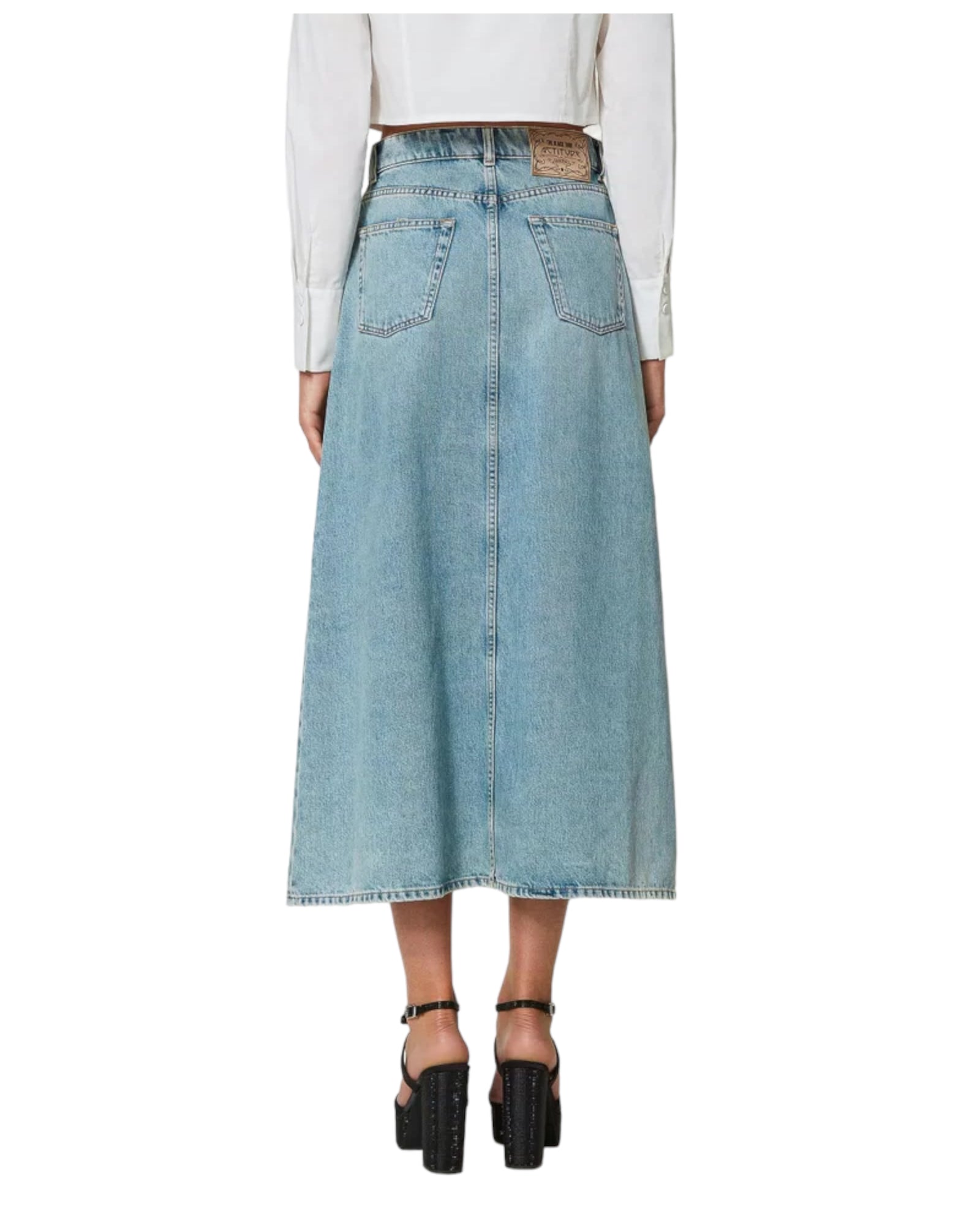 Φούστα Midi  jean με άνοιγμα