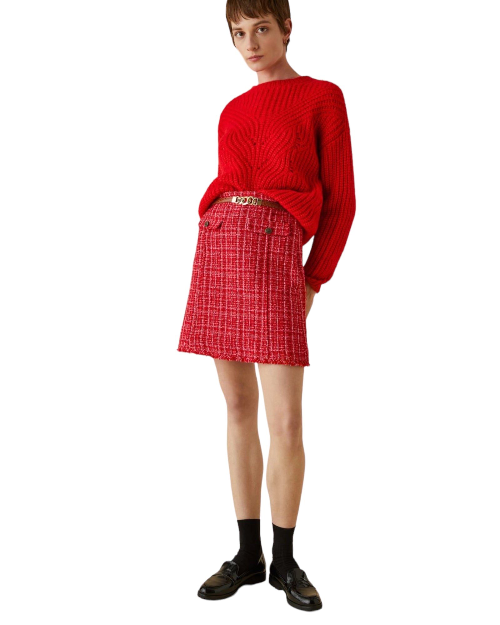 Φούστα Mini με κλωστή lurex ΜΑΟΝΙΑ
