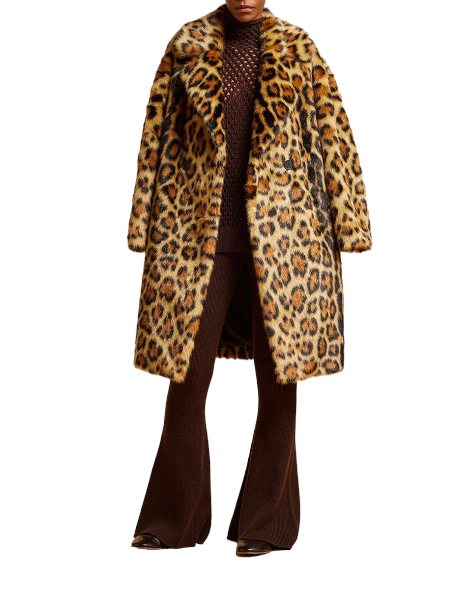 Παλτό Midi με animal print