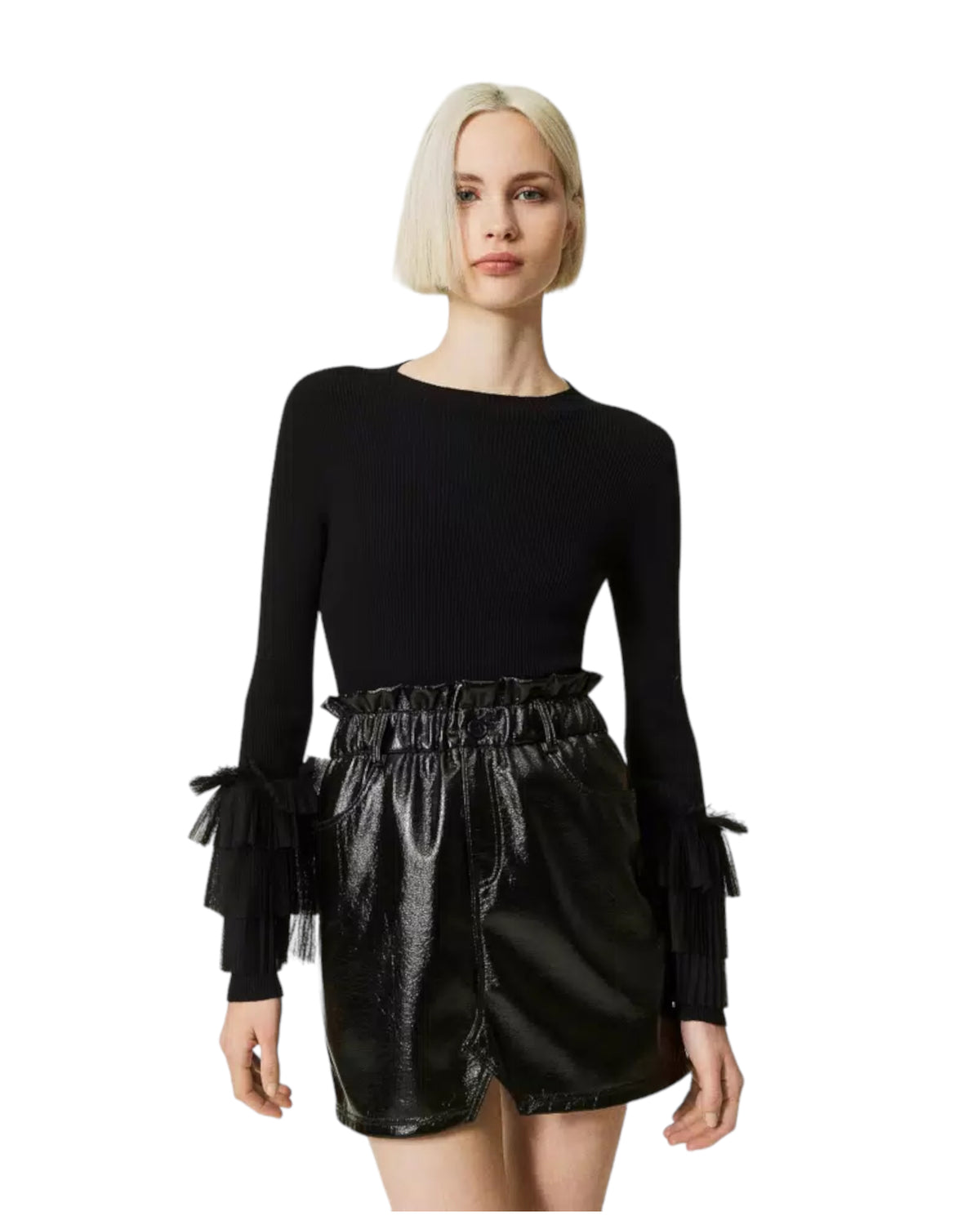 Μπλούζα μακρυμάνικη με τούλι