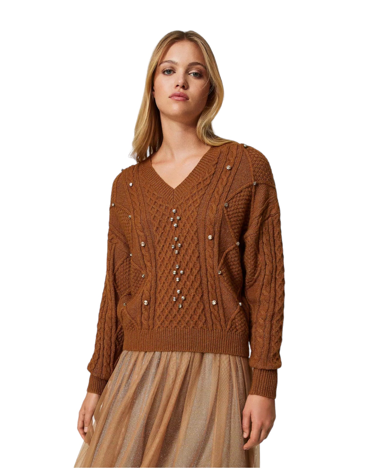 Πουλόβερ με μοχέρ και χειροποίητα κεντήματα