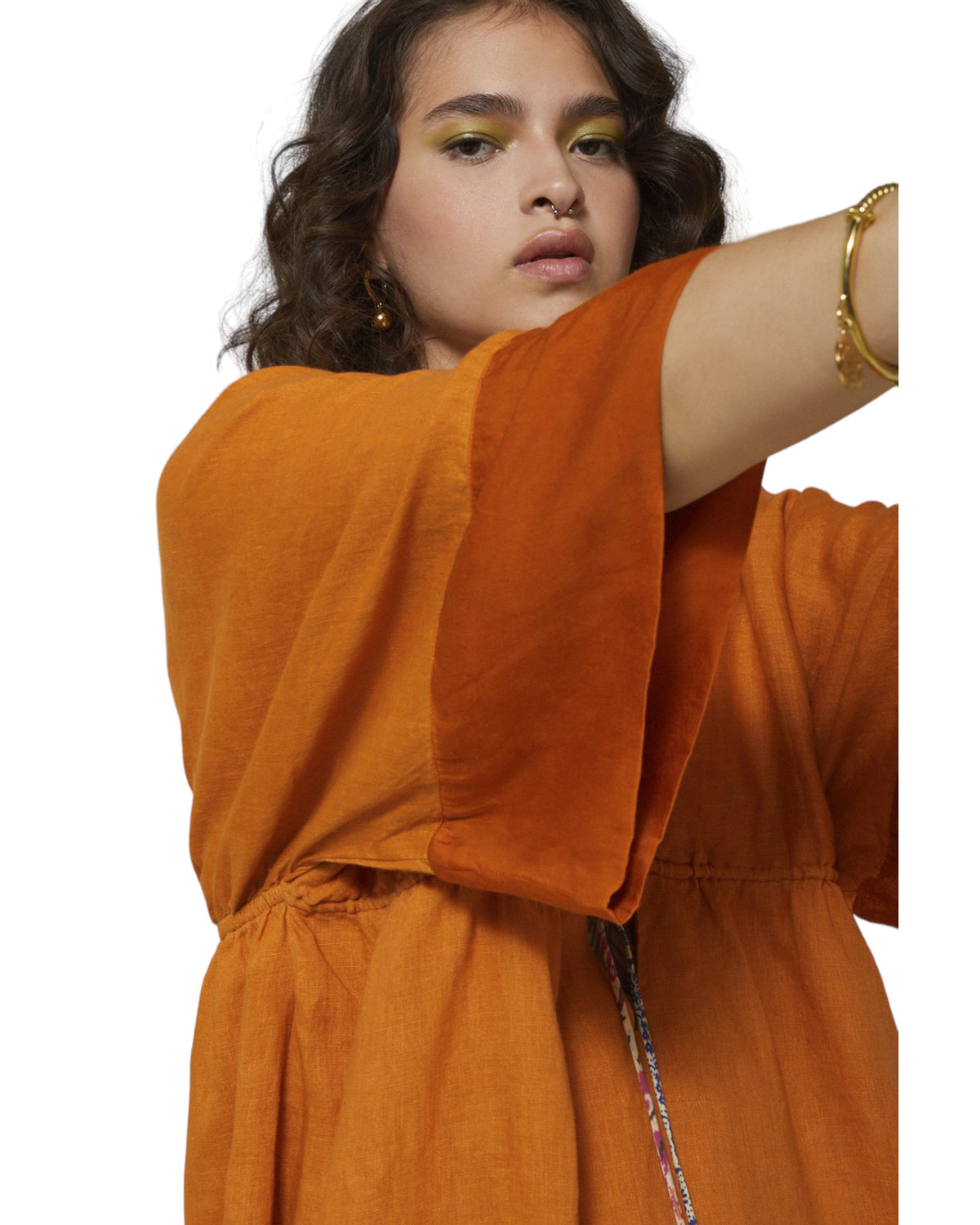 Φόρεμα Maxi λινό με άνοιγμα