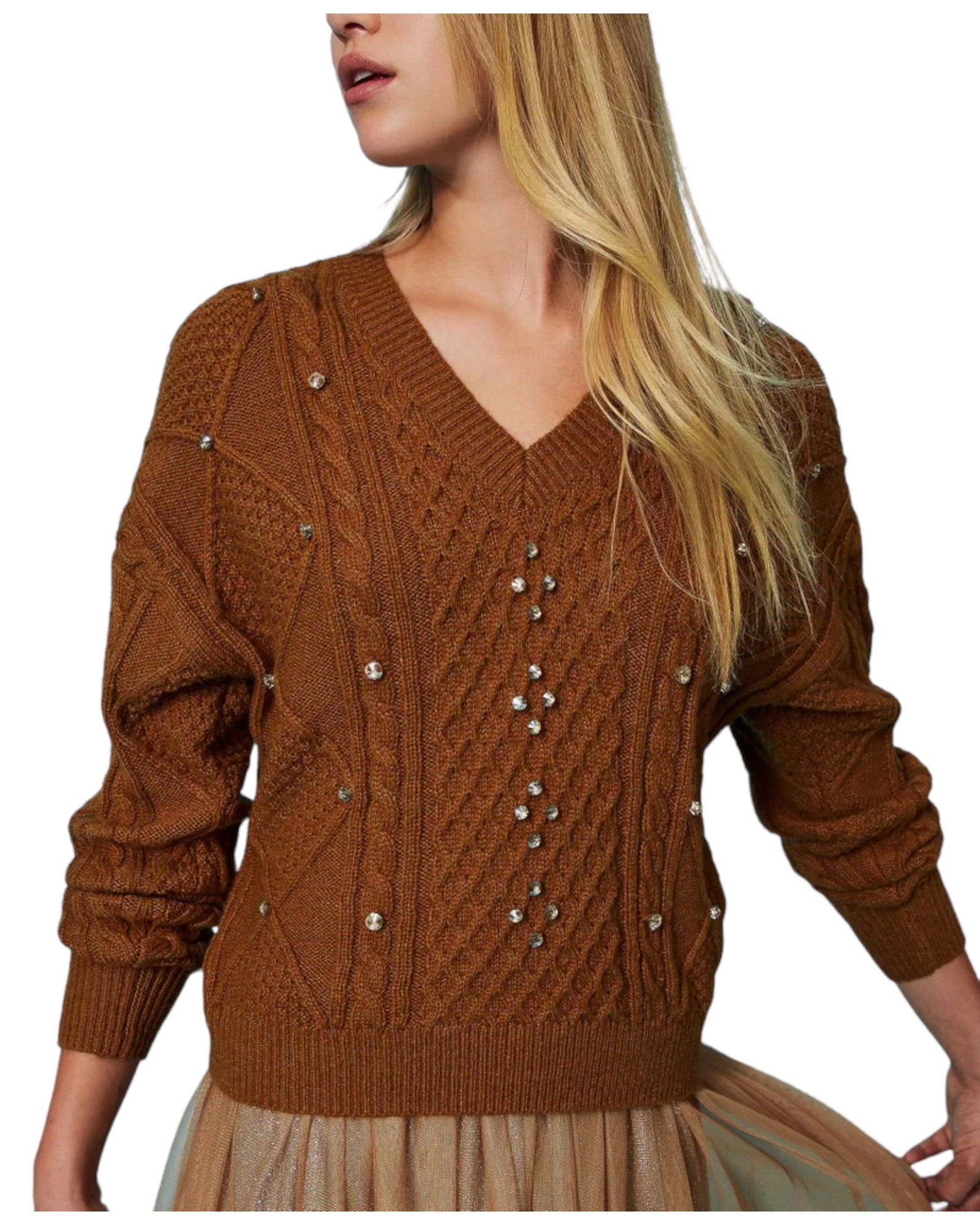 Πουλόβερ με μοχέρ και χειροποίητα κεντήματα