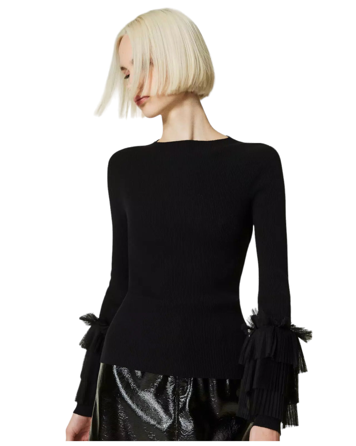 Μπλούζα μακρυμάνικη με τούλι