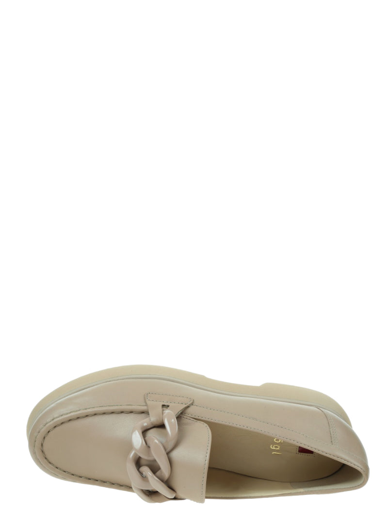 Loafers δερμάτινα με ματ αλυσίδα