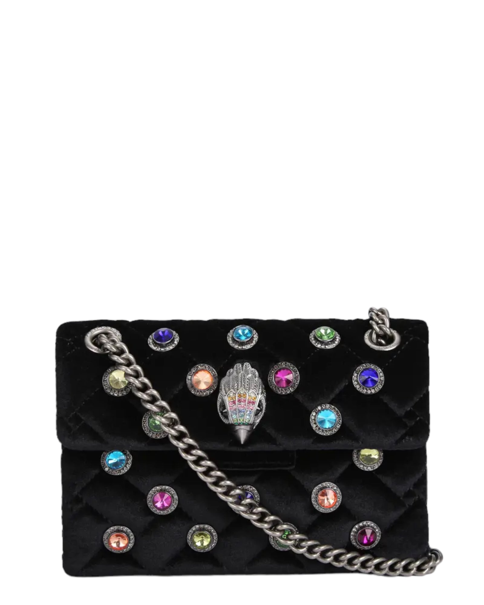 Velvet Mini Kensington τσάντα με κρύσταλλα