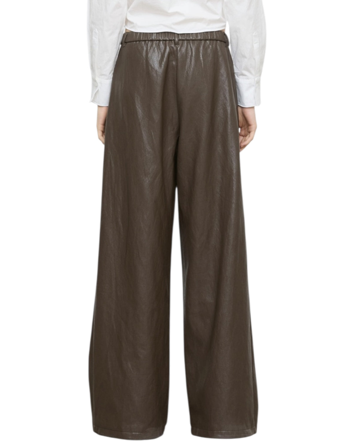 Παντελόνι wide leg από eco leather