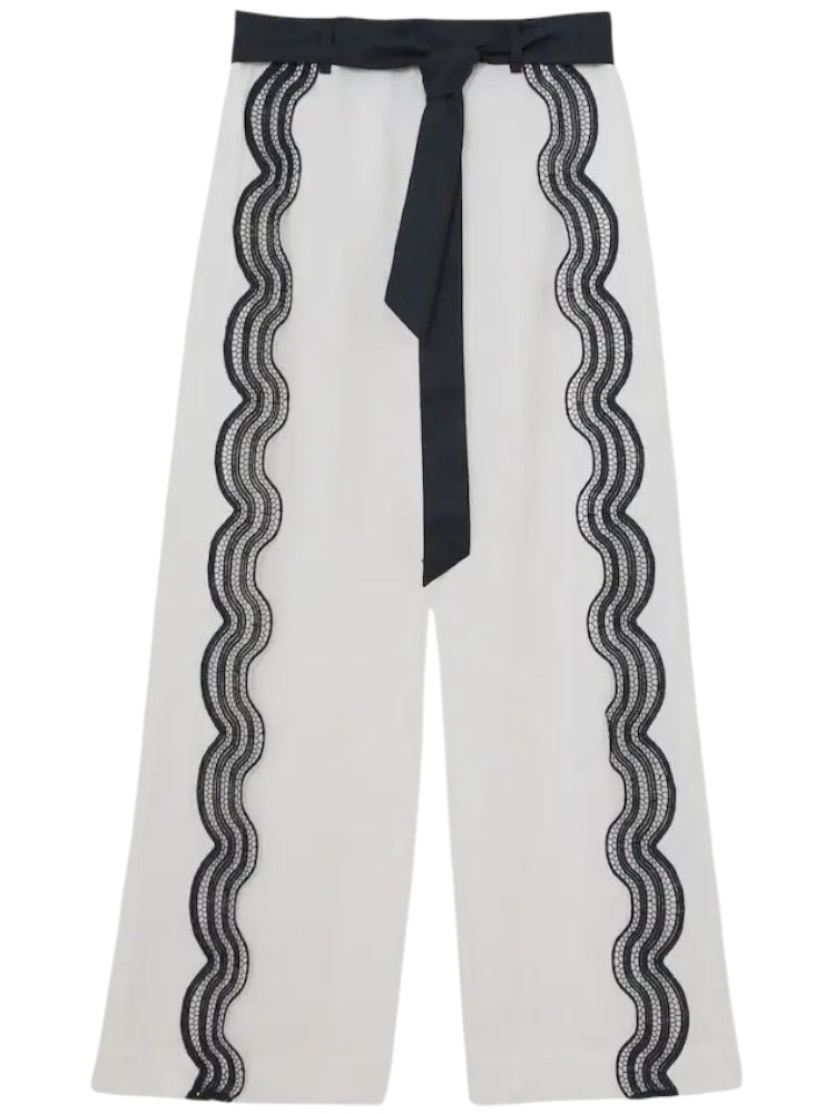 Παντελόνι λινό με σκίσιμο στα πλαϊνά FARAH