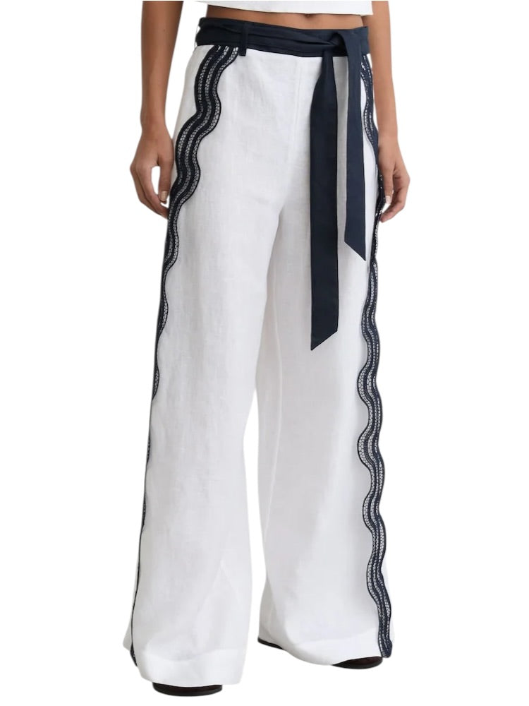 Παντελόνι λινό με σκίσιμο στα πλαϊνά FARAH