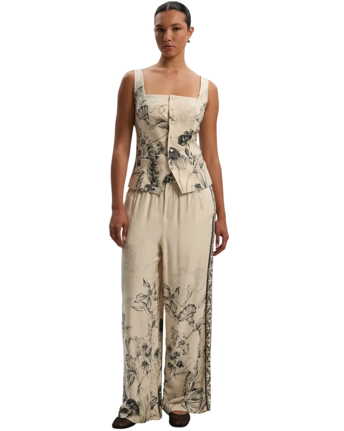 Μπλούζα με τιράντες από λινό βισκόζη