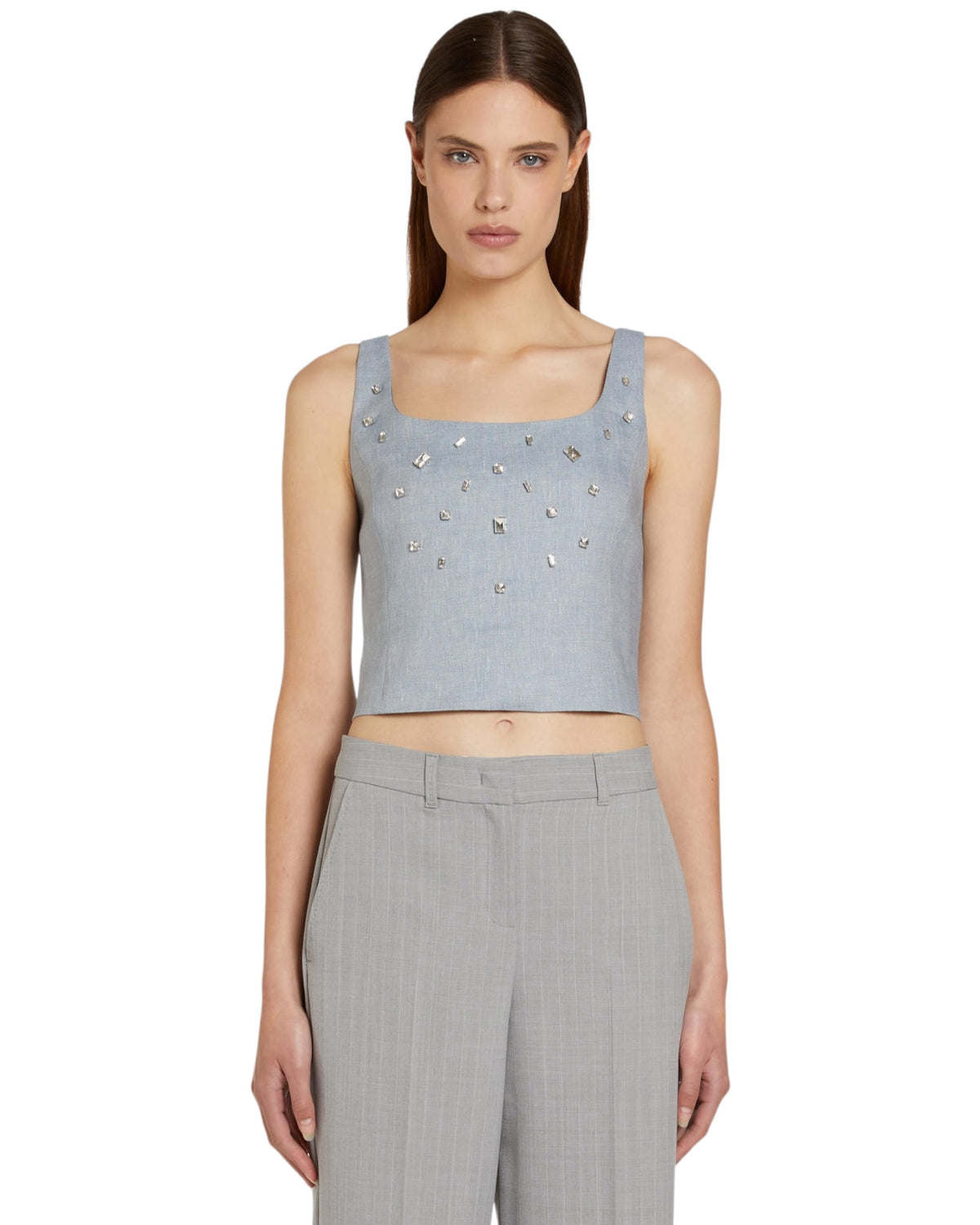 Κοντό τοπ με κρύσταλλα MLLLEMMA