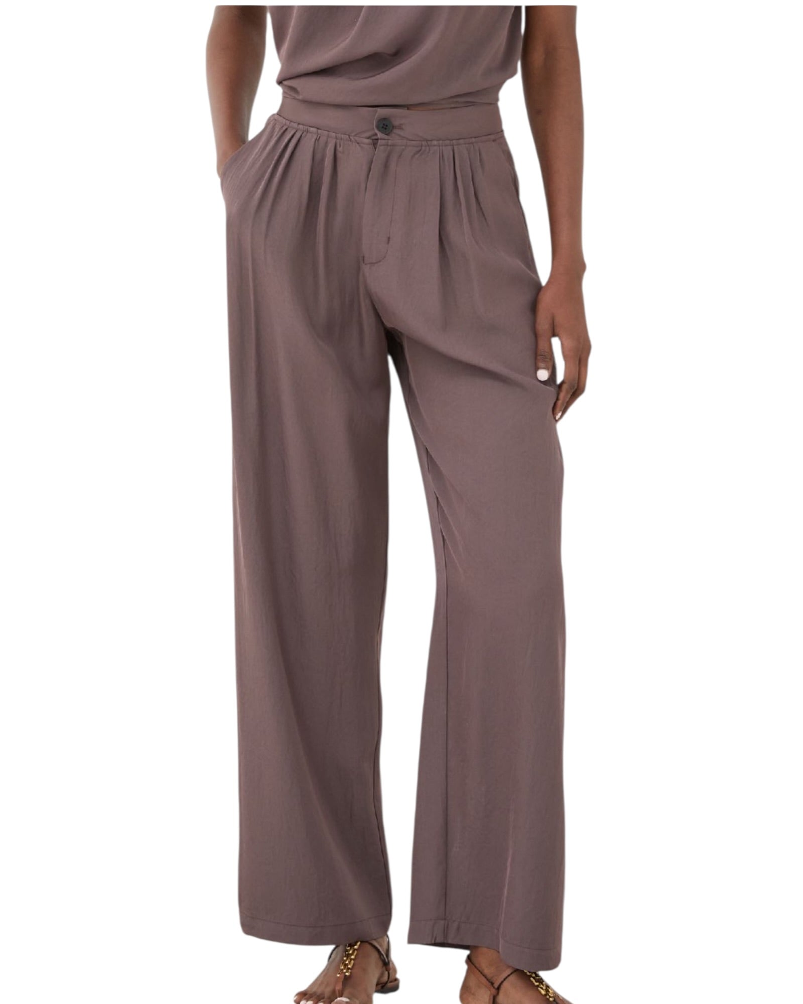 Παντελόνι ψηλόμεσο σε φαρδιά γραμμή