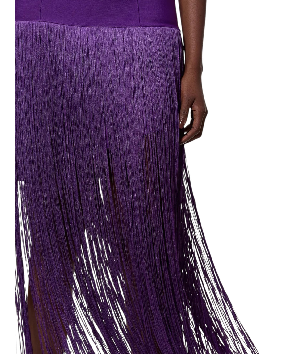 Φόρεμα με πλεκτό τελείωμα με κρόσσια