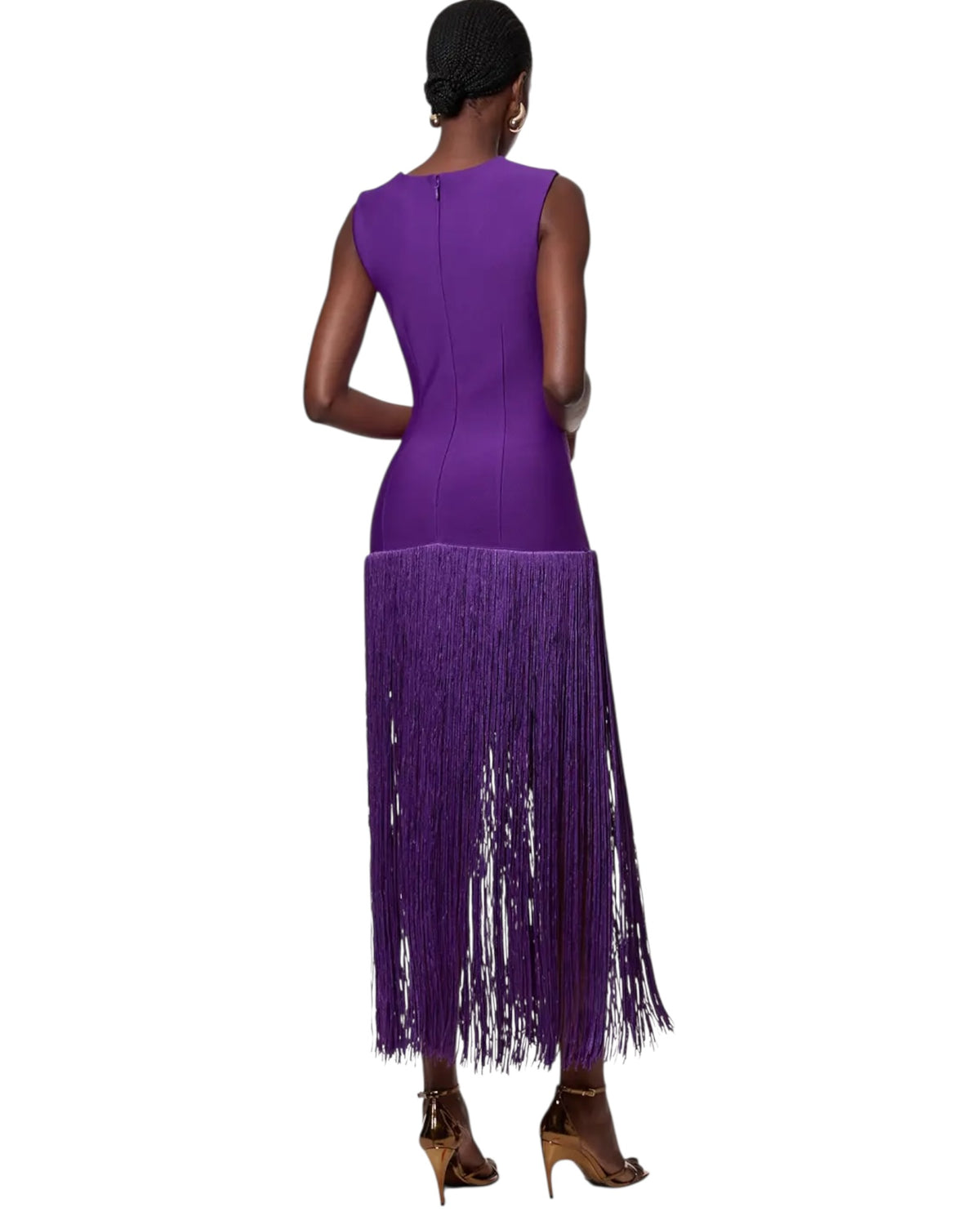 Φόρεμα με πλεκτό τελείωμα με κρόσσια