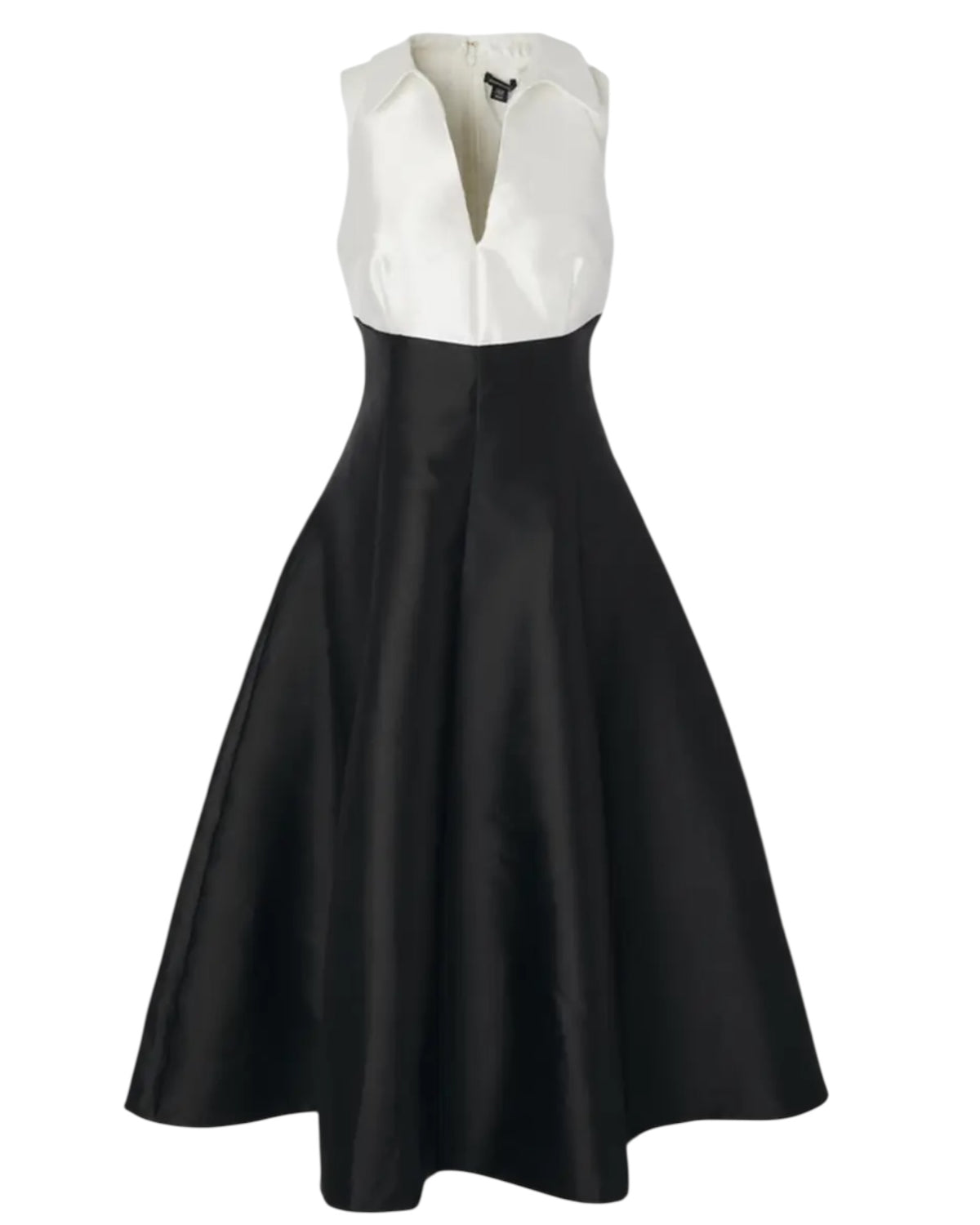 Φόρεμα με ντεκολτέ και σμόκιν σε αντίθεση