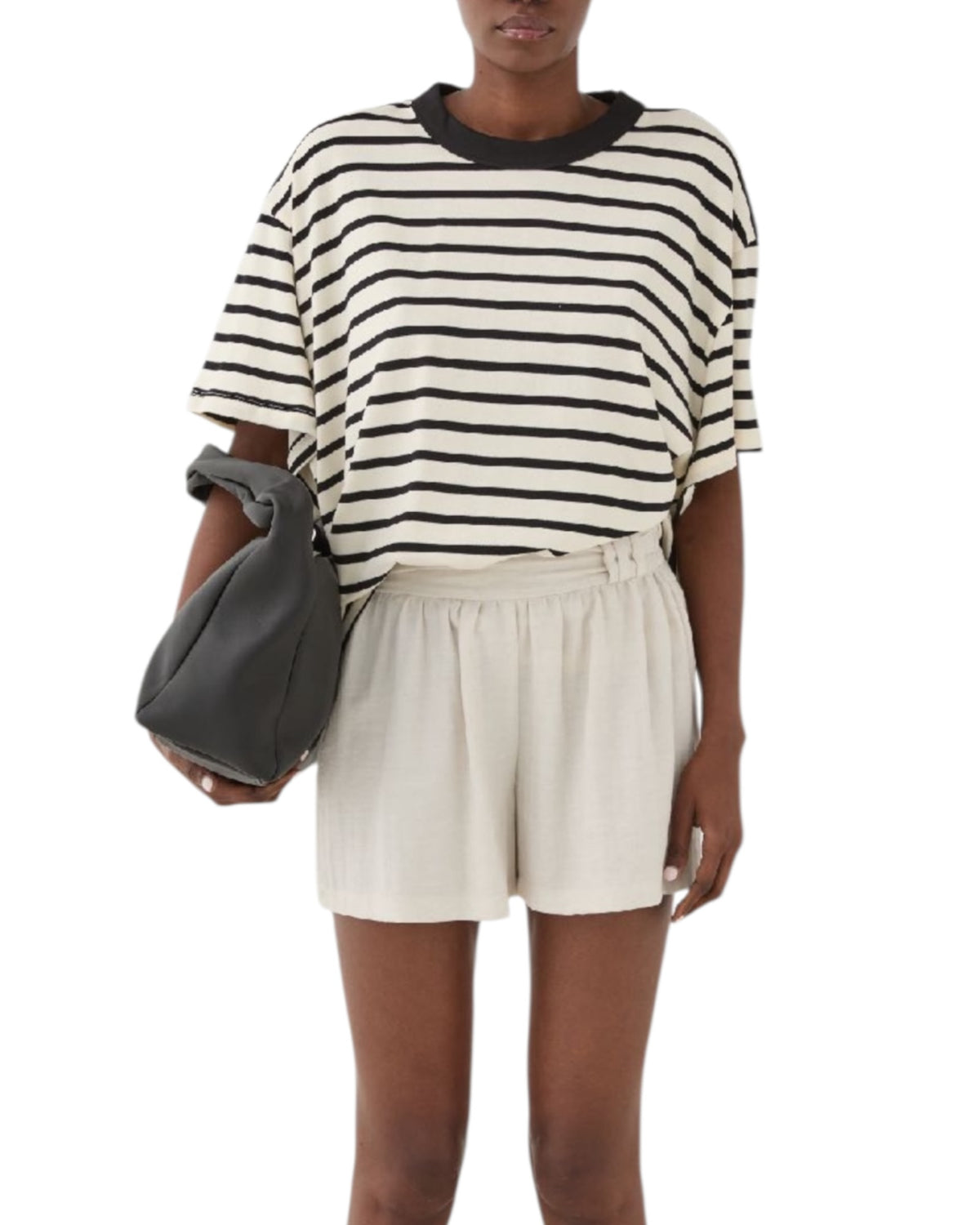 Ριγέ κοντομάνικη μπλούζα