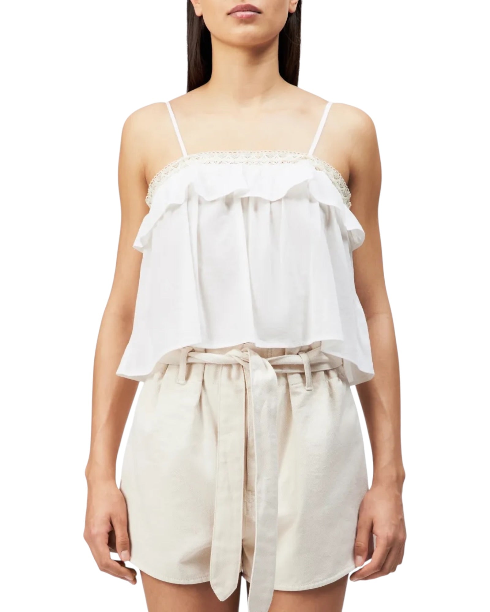 Crop top με βολάν TISANE